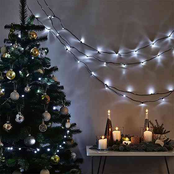Garlando Новорічна гірлянда кімнатна нитка 18 м 180 LED кімнатна гірлянда чорний провід Біле св Київ
