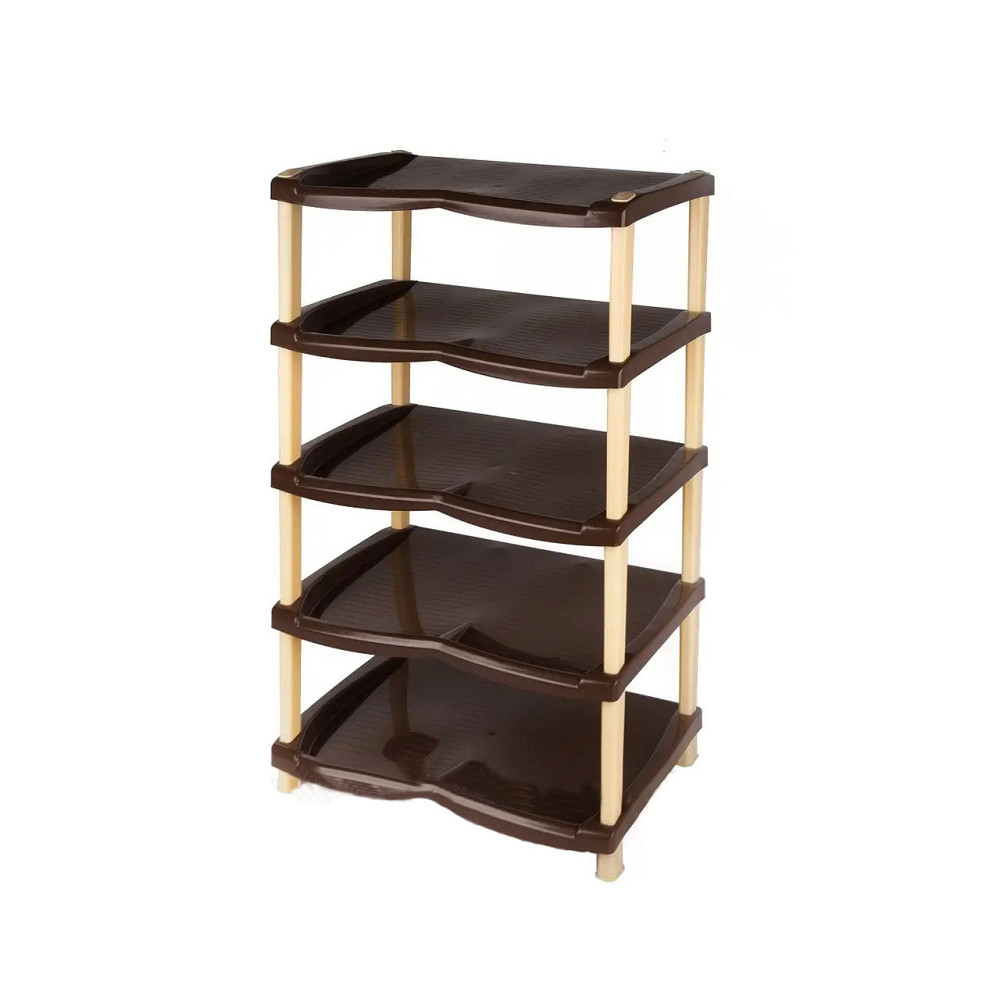 Полиця для взуття коричнево-бежева "Нормал" на 5 секцій R-Plastic Одеса - фото 1