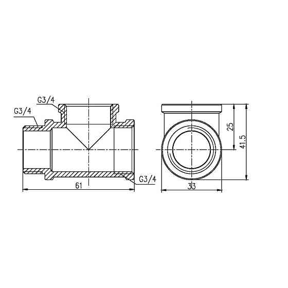 Тройник Thermo Alliance Forte 3/4" ВВН SF36320 Київ
