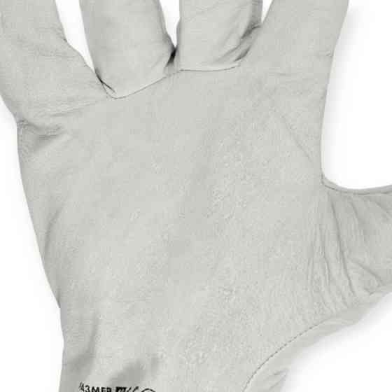 Рукавички 25см шкіра овеча, біла, манжет з вшитою гумкою Мукачево