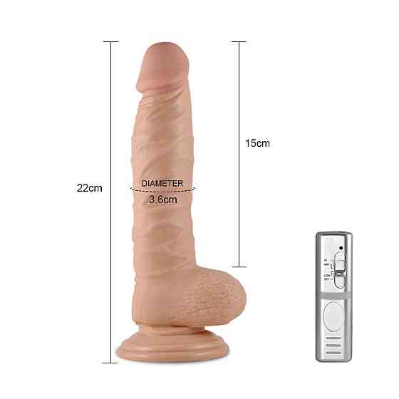 Вібратор на присосці 8.5 Real Extreme Vibrating Dildo Flesh Sex Aura Київ