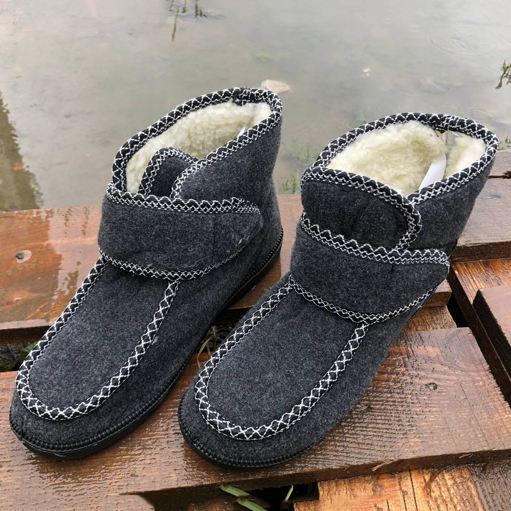 Жіночі дутики з текстилю, Жіночі зимові черевики з повсті, Домашні чуни жіночі Бурки хутряні MQ-80 Львів - фото 5