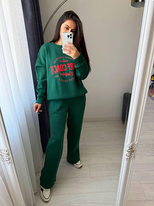 Женский теплый оверсайз костюм двойка: кофта и штаны турецкая трехнить пенье на флисе Одесса - изображение 5