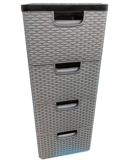 Комод пластиковий "BRILLIANT" 4 ящика 81х38х33 Efe plastics Сірий Одеса - фото 2