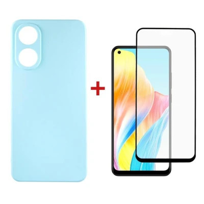 Чехол для мобильного телефона Dengos Kit for OPPO A78 4g case + glass (ice blue) (DG-KM-04) Винница - изображение 1