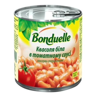 Овощная консервация Bonduelle Фасоль белая в томатном соусе 400 г (3083680001793) Винница - изображение 1