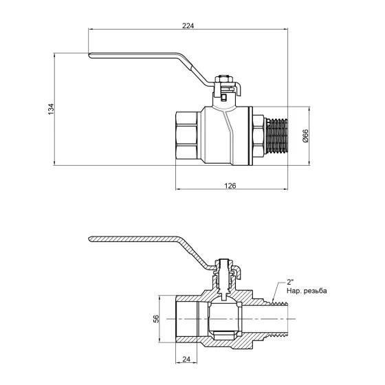 Кран кульовий Thermo Alliance Forte 2" ВН для води (ручка) SF605W50 Київ