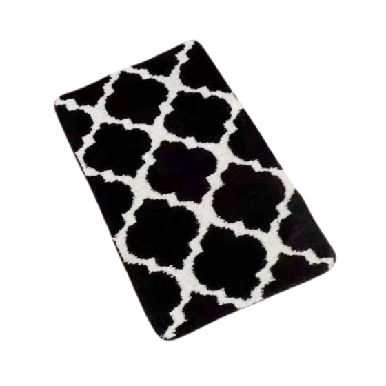 Килимок для ванної кімнати та душу килимок для ніг в душову, мікрофібра, атиковзкий c візерунком 40х60 см, чорний Кам'янець-Подільський