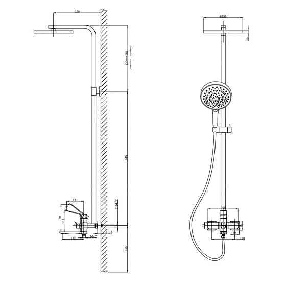 Душевая колонна Mixxus Wilson 009-J с смесителем MI7121 Харьков