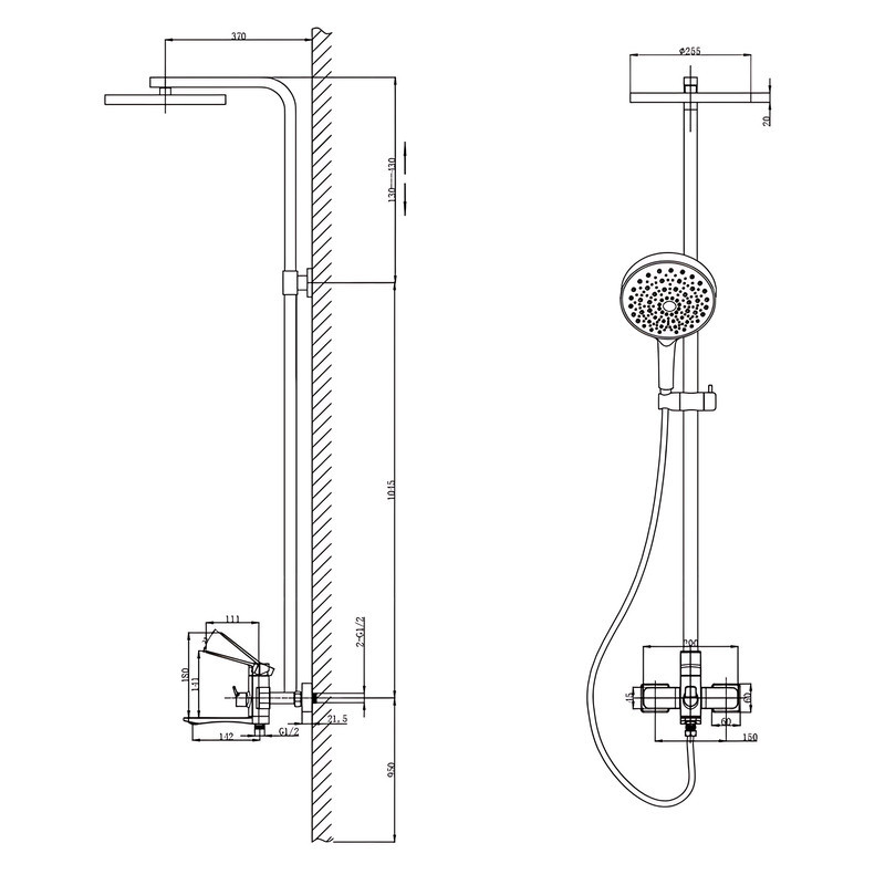 Душевая колонна Mixxus Wilson 009-J с смесителем MI7121 Харьков - изображение 2