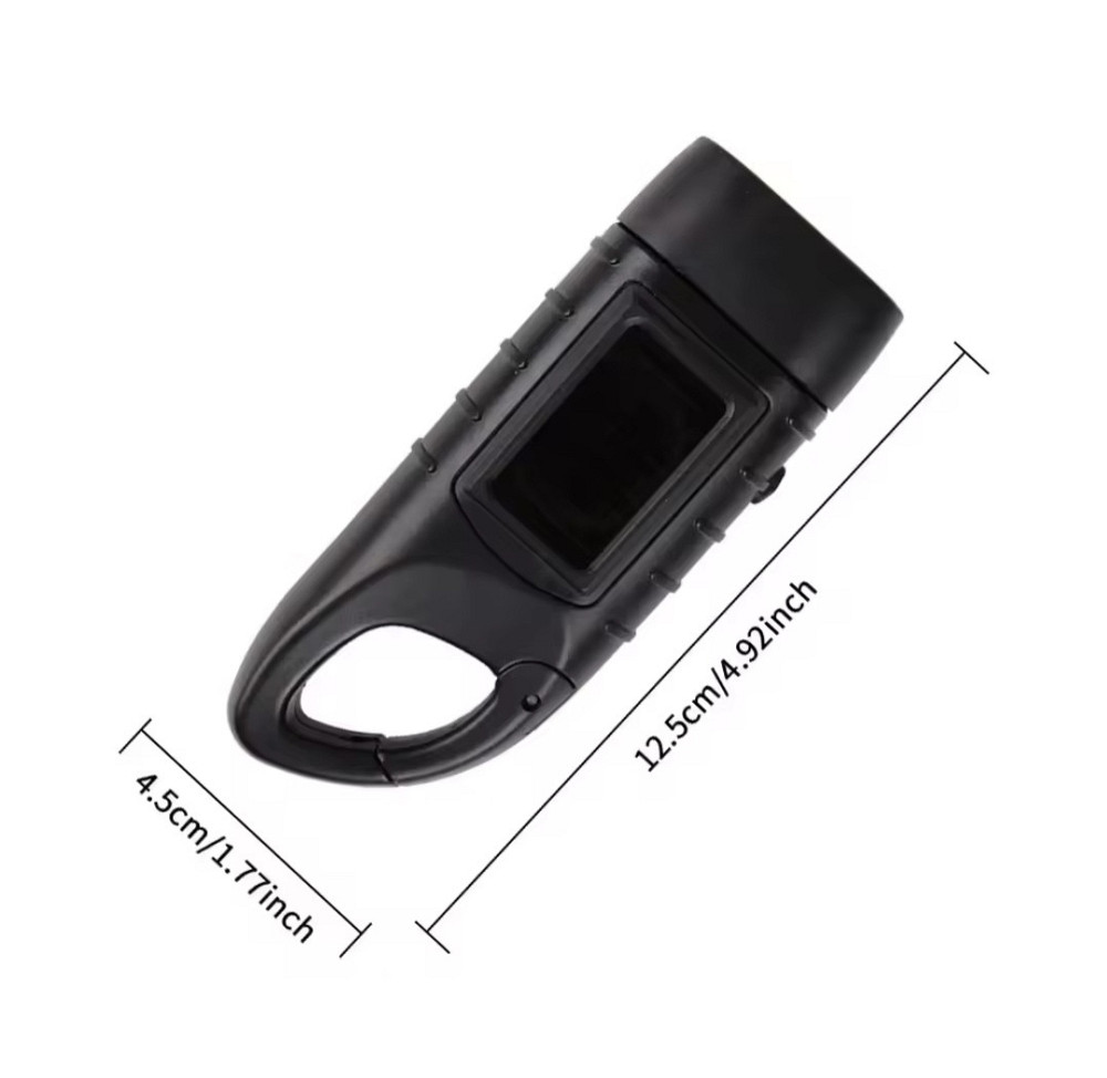 Фонарик портативный на солнечной батарее и ручной зарядке 12.4 на 4,5 см черный Киев - изображение 2