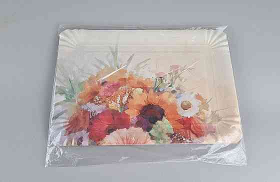 Тарілки святкові паперові 15 * 22 см "No 4" майоріли (1 пачка) Харків