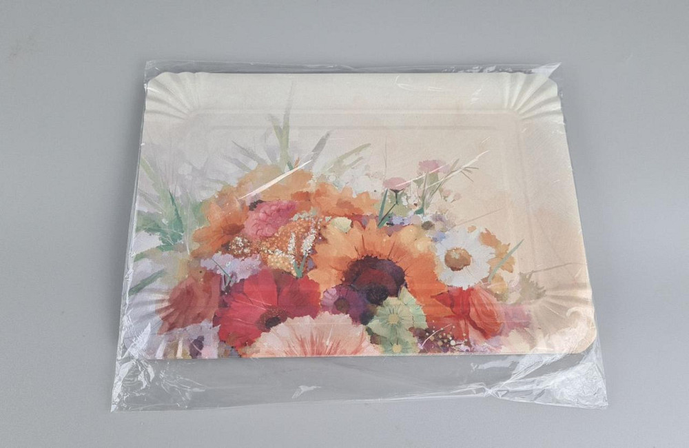 Тарілки святкові паперові 15 * 22 см "No 4" майоріли (1 пачка) Харків - фото 2