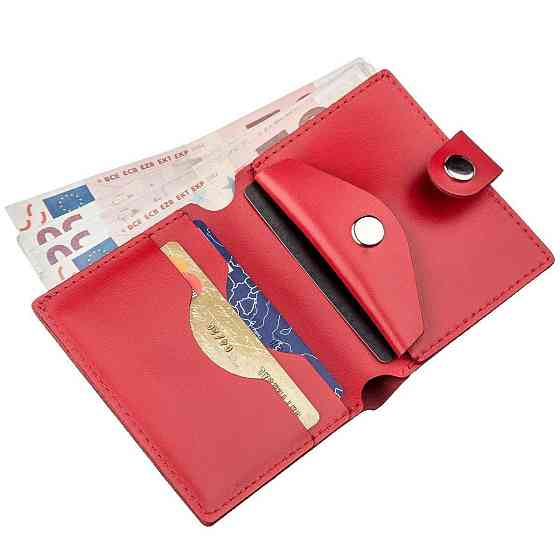 Портмоне вертикальне жіноче шкіряне з монетницею SHVIGEL 16219 Червоне Київ