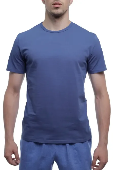 Чоловіча однотонна футболка синя Bono 950115 52 46 Київ - фото 1