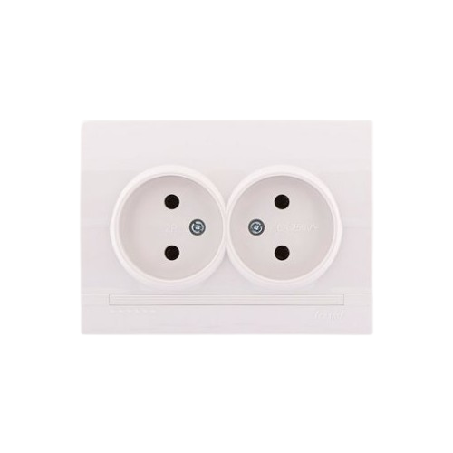 DERIY білий Розетка внутрішня 2-а без заземлення Лезард Житомир