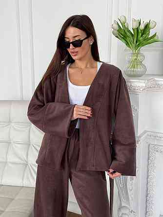 Жіночий костюм із двостороннього турецького флісу Шоколадний 48/52 Харків