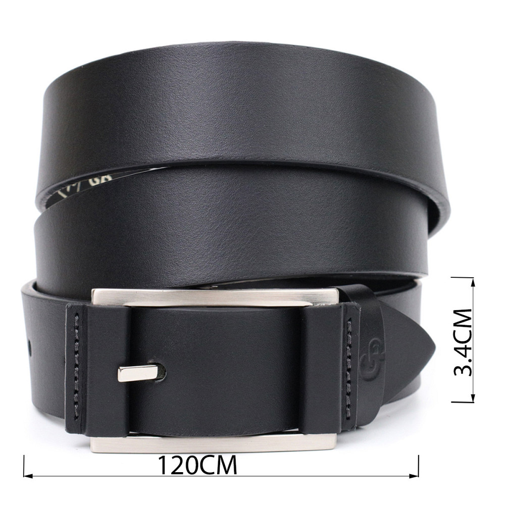 Брючный кожаный ремень для мужчин из квадратной пряжкой GRANDE PELLE 11679 Черный Киев - изображение 3