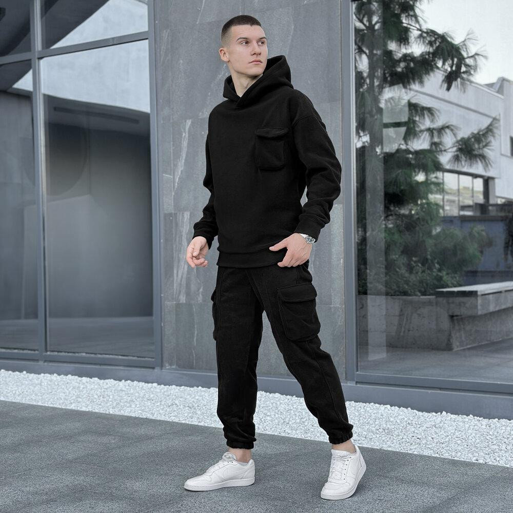 Чорний спортивний костюм чоловічий Pobedov Winter. Комплект спортивний зимовий чоловічий кофта зі штанами Київ - фото 1