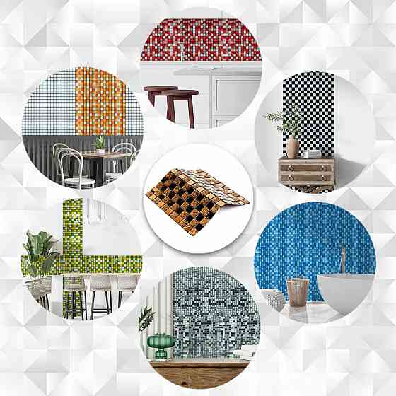 Декоративная стеклянная мозаика оранжевая Киев