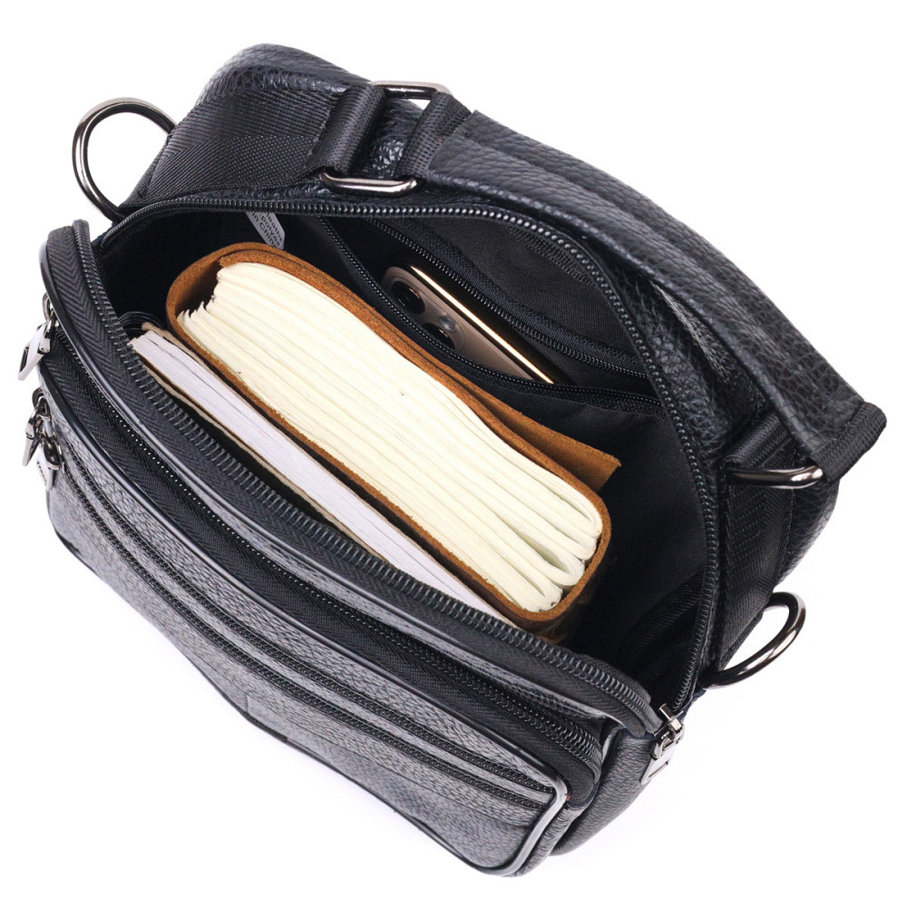 Сумка вертикальная кожаная 21270 Vintage Черная Киев - изображение 5