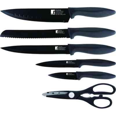 Набор ножей Bergner Osaka, з ножицями, 6 предметів (BG-9075-BK) Винница