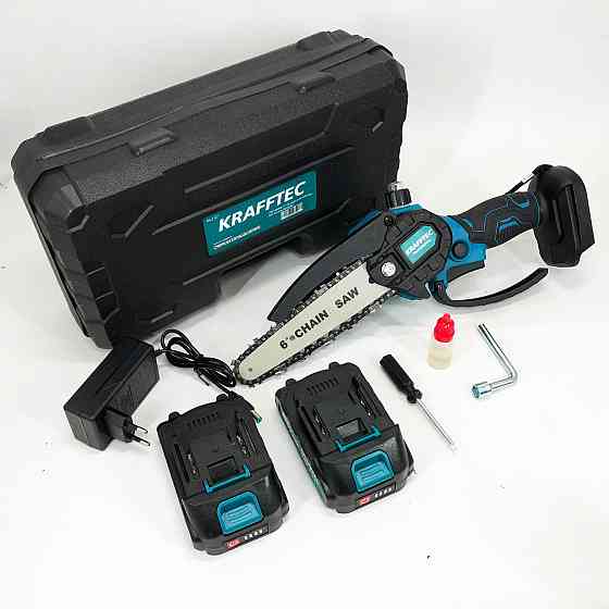 Пила для садових робіт на акумуляторах Krafftec 15 см, Ланцюгова пила для легкої роботи JX-37 Львів