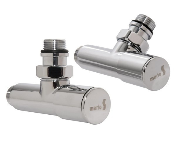 Кутові крани для рушникосушки Маріо G1/2" (комплект 2 шт.) хром Київ - фото 1