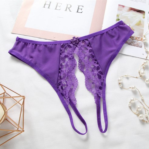 Еротичні трусики з розрізом жіночі універсальний фіолетовий Київ - фото 1