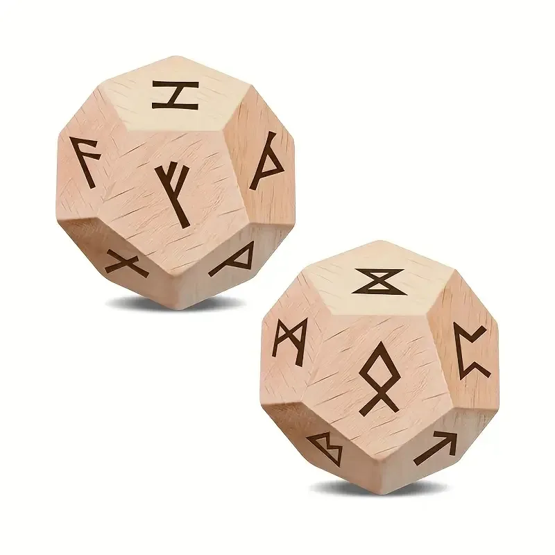 Набір кубиків із рунами Старшого Футарка – 2 шт дерев’яні кості Київ - фото 1