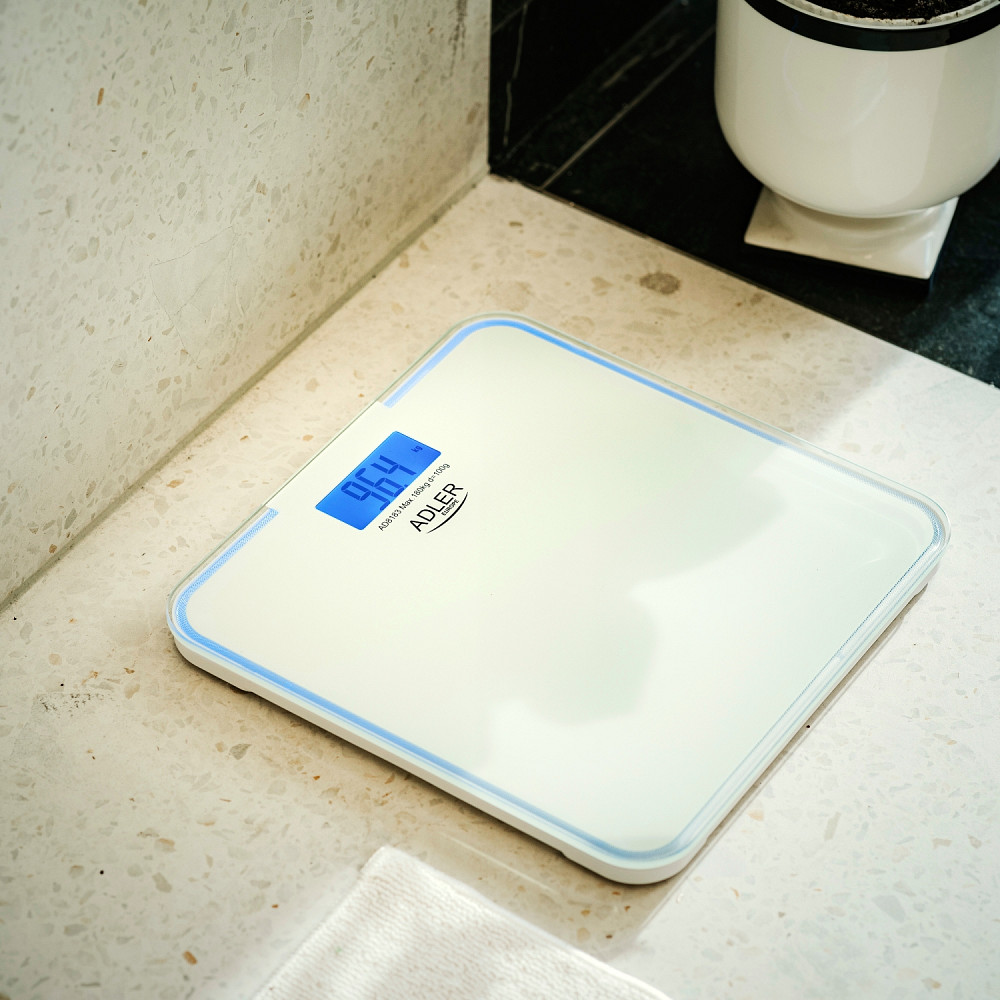 Ваги напольні Adler AD 8183 white електронні/ 180кг/ 2хААА автовимкнення/ синя підсвітка Винница - изображение 7
