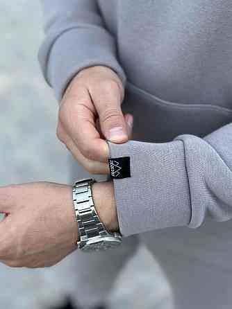 Тепле чоловіче худі на флісі з капюшоном сталеве Pobedov 008 ЗИМА Київ