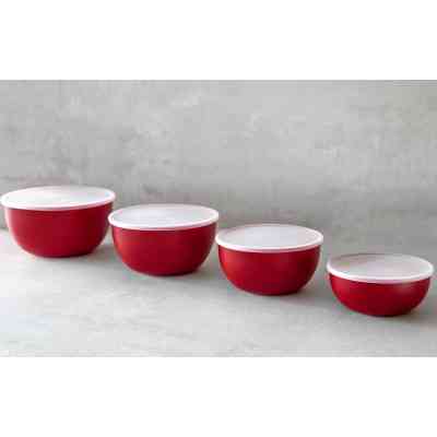 Миска KitchenAid Universal, з кришками, набір 4 шт, червоний (KQG176OSERE) Вінниця