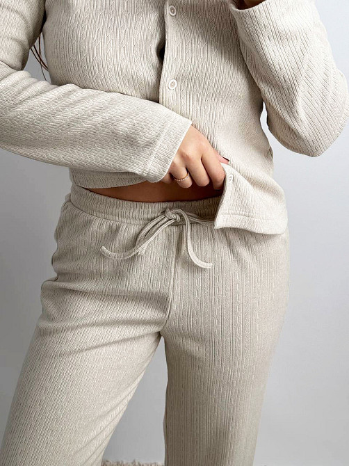 Женский трикотажный костюм на тёплую погоду Бежевый M-L Харьков - изображение 7