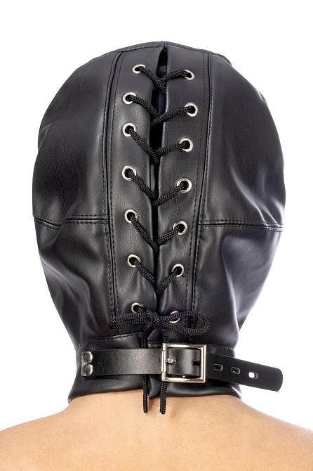 Капюшон з кляпом для БДСМ Fetish Tentation BDSM hood in leatherette with removable gag Sex Aura Київ - фото 2