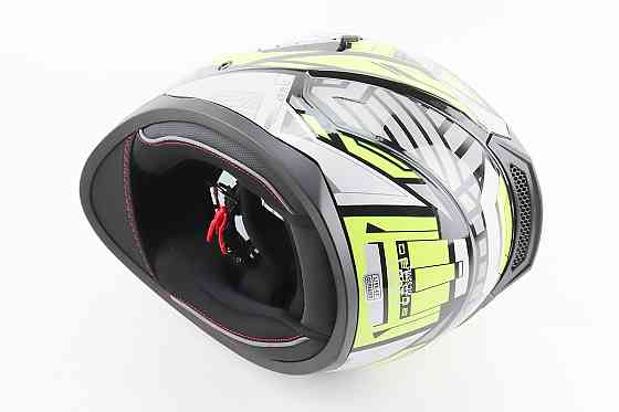 Шолом інтеграл, закритий (сертифікація DOT)+відкидні окуляри BLD-M67 L (59-60см), ЧОРНИЙ/НЕОНОВО-ЗЕЛЕНИЙ Киев