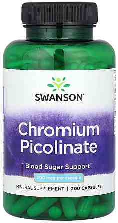 Хром пиколинат Swanson Chromium Picolinate 200 mcg 200 сaps Киев