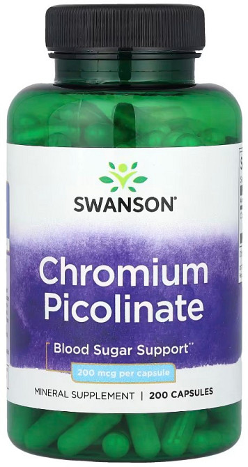 Хром пиколинат Swanson Chromium Picolinate 200 mcg 200 сaps Киев - изображение 1