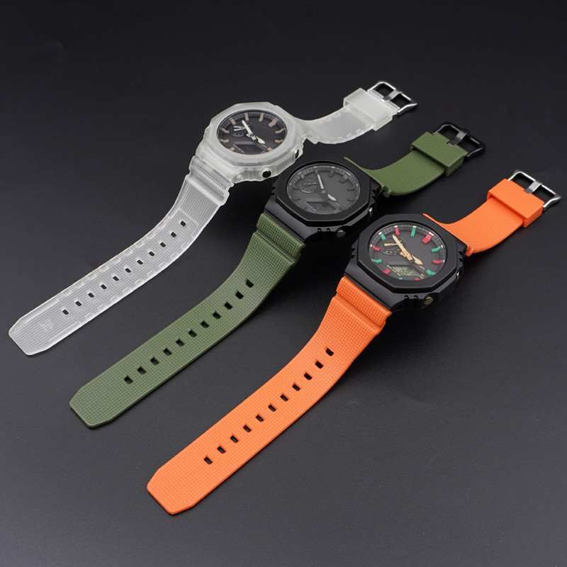 Ремешок для Casio G-Shock GM-2100 GA2100/2110 Army Green Silver SBR Киев - изображение 4