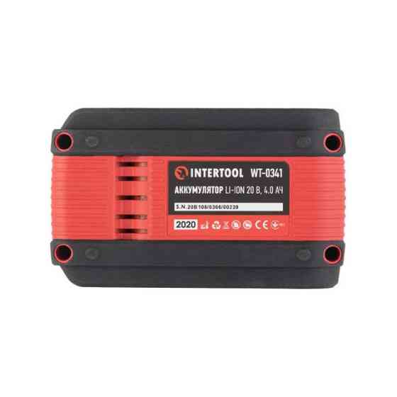 Акумулятор, 20 В, Li-Ion, 4,0 Аг, індикатор рівня заряду INTERTOOL WT-0341 Киев