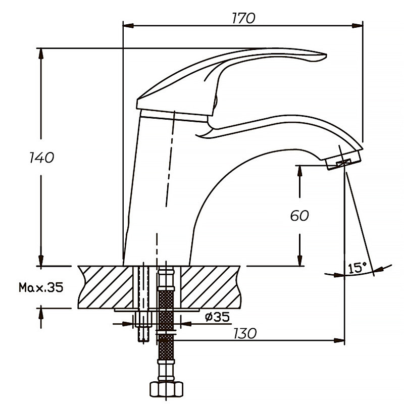 Змішувач для умивальника Haiba Fabio 001 HB0104 Харків - фото 2