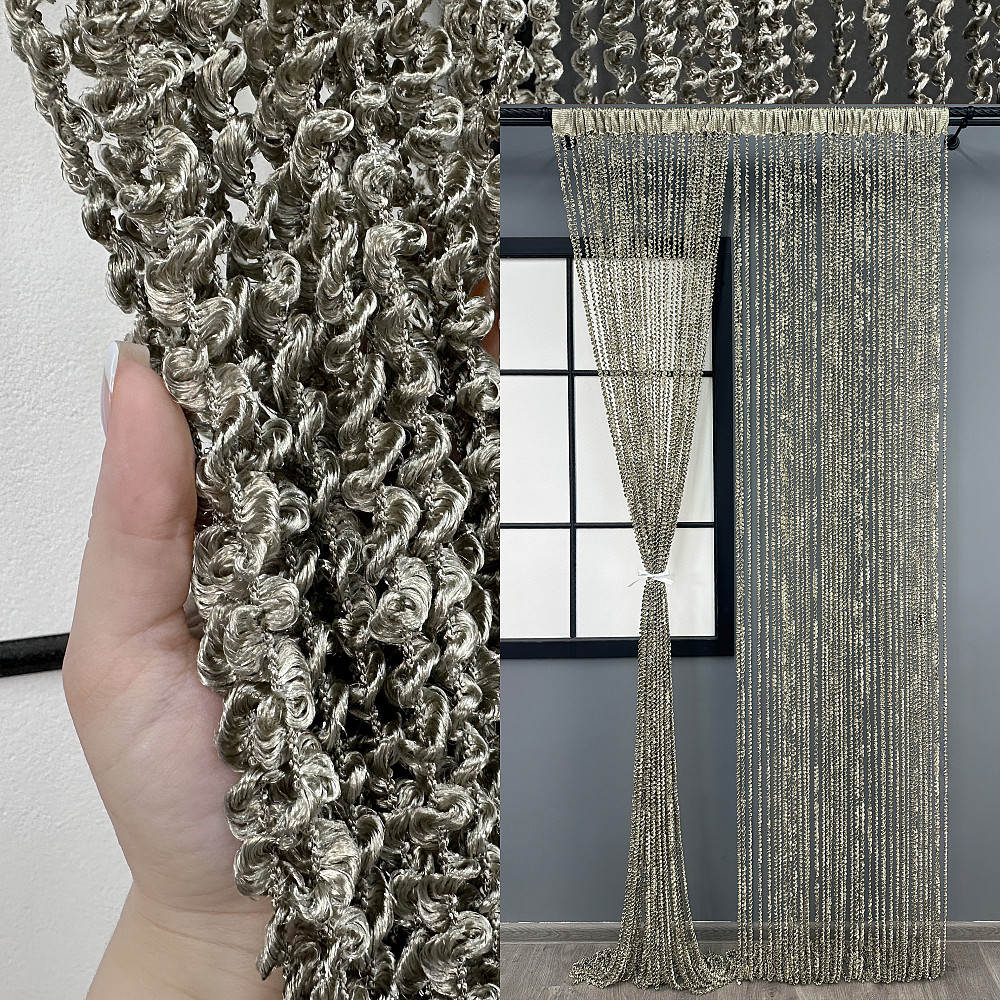 Шторы-нити спираль с люрексом Сатин 300х300см 1 шт (61-110) Киев - изображение 1