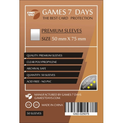 Протектор для карт Games7Days 50 х 75 мм, 50 шт (PREMIUM) (GSD-025075) Вінниця - фото 1