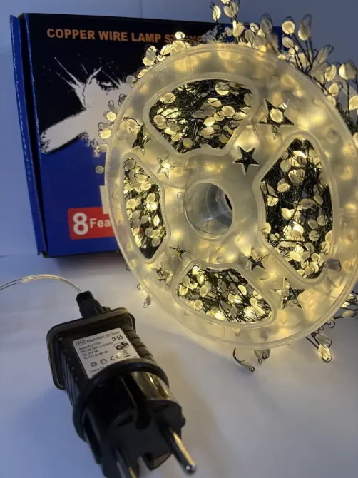 Гирлянда зеленый провод таймер пульт ДУ режимы 6Вт 30м 900LED (теплый белый) BG-LINE-30M900-WW-2 Одесса - изображение 8