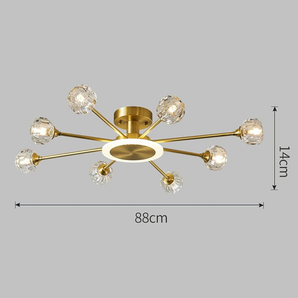 Светодиодная люстра Луч 8810-С (Золотистая) на 8+1 плафонов Винница - изображение 4