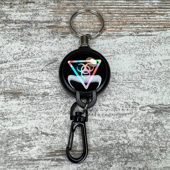 Ретрактор висувний брелок для карток доступу, бейджів і ключів зі стальним тросом 60 см Київ