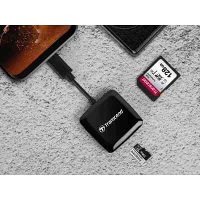 Зчитувач флеш-карт Transcend USB 3.2 Gen 1 Type-C SD/microSD Black (TS-RDC3) Вінниця