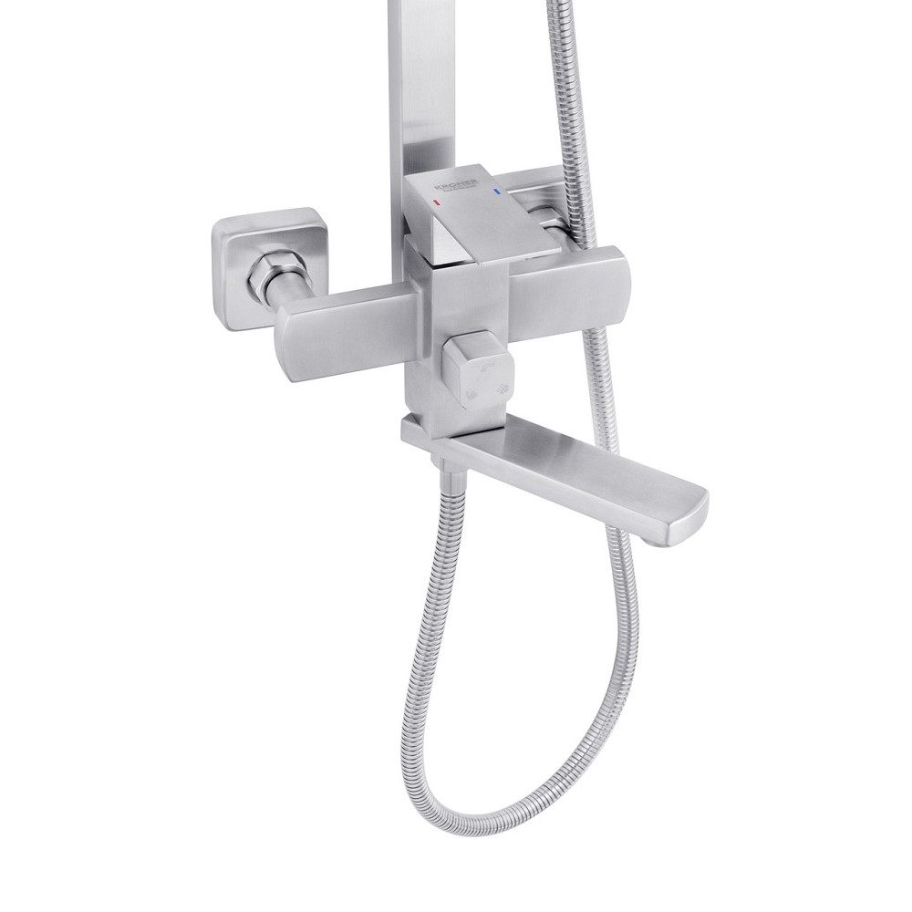 Душевая система для ванны Kroner KRP Edelstahl Kubus - ESG063 сатин Киев - изображение 3