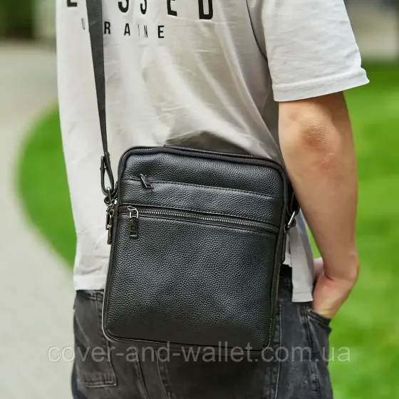 Мужская вертикальная кожаная сумка барсетка с ручкой Rekarti Киев
