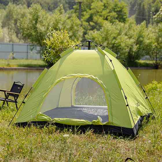 Палатка кемпинговая 2 на 2 метра автоматическая для рыбалки похода туристическая LU-019M Салатовый Киев